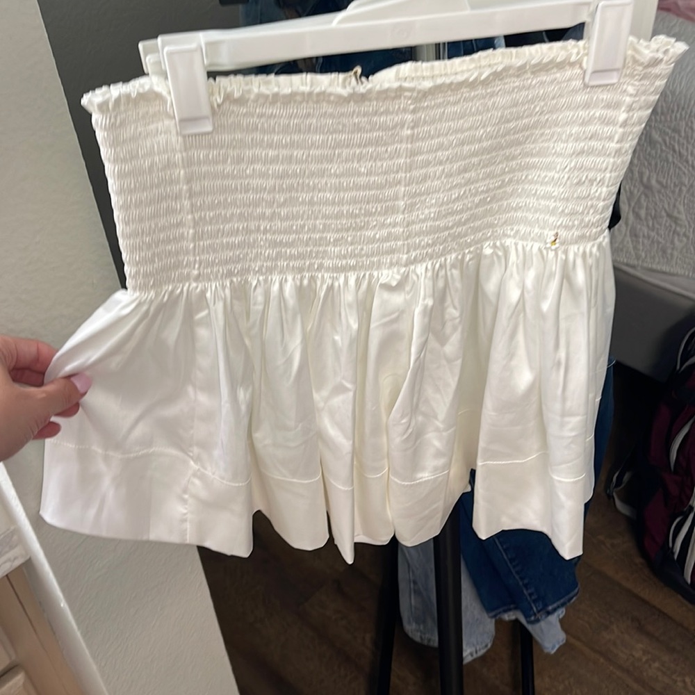 White & Black shorts - flowy satin